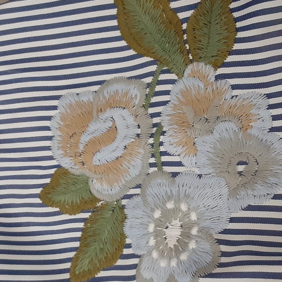 Les Amis Stripes Floral Embellishments Blouse - Picture 5 of 7